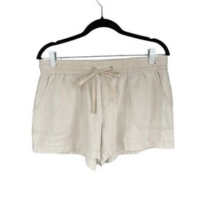 Soho Street Linen Blend Drawstring Shorts Casual Comfy Everyday Womens Medium